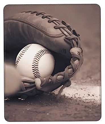Baseball- und Handschuh-Mauspad, 20 x 24,1 cm, rutschfestes Gummi-Mauspad für Laptop, Computer und PC