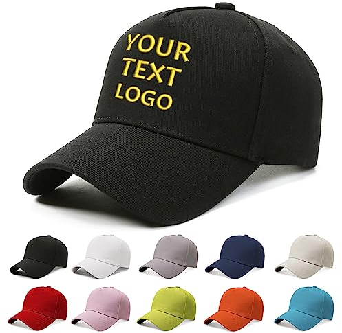 Reuhen Personalisierte Baseballkappe mit Stickerei Text, Logo und drucken Foto,Bild, Personalisiertes Verstellbares Mesh-Baseballkappe Mütze für Herren Damen