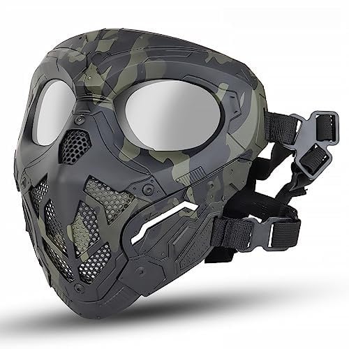 Yzpacc Airsoft Vollgesichtsmaske für Paintball Radfahren Motorrad Reiten Schutz Gesichtsmaske Halloween Party Kostüm Gruselige Halloween Maske