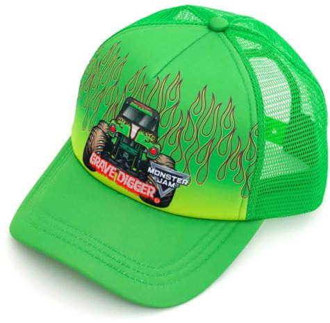 Monster Jam Grave Digger – Keine Größe – Mesh verstellbare Snapback Baseball Cap Grave Digger Green OS Erwachsene, Grabgräber, grün, Einheitsgr��e