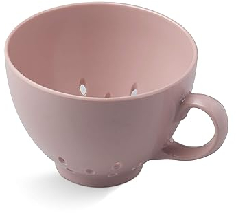 Zeal Berry Colander Cup, Small Hand-held Cup Shape Melamine Strainer/Sieve, for Washing & Draining Fruits, and Berries (10cm) - Rose Pink