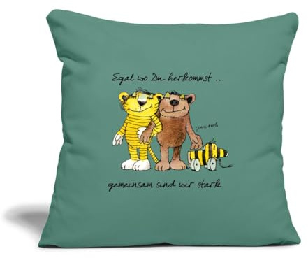 Janosch Bär Tigerente Tiger Gemeinsam Stark Kissenbezug 45x45 cm