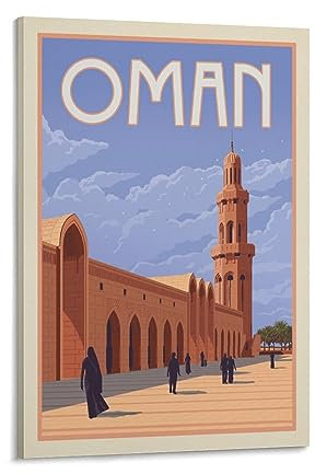 World Travel Retro Poster Oman Poster Malerei Leinwand Wandkunst Wohnzimmer Poster Malerei 20 x 30 cm