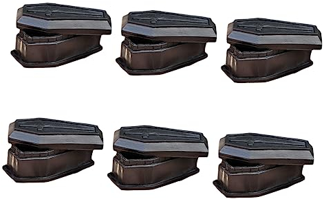 MUCKLILY 6er-box Sarg-modell Sarg Schmuckschatulle Sarg-leckerli-süßigkeitenschachtel Sarg Schatulle Schwarze Geschenkboxen Mini-sargbox Mit Deckel Papier Party Hochzeit Plastik Koffer