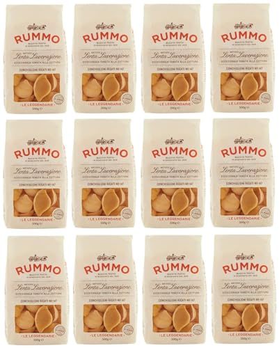 12er-Pack Rummo Pasta Conchiglioni Rigati N°147,Italienische Nudeln aus Hartweizengrieß,Italienische Pasta 500g