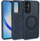 KetteTech Coque Magnétique pour Samsung Galaxy A34 5G avec Aimant, Etui Translucide Mat Arrière Housse Fine Militaire Antichoc Anti-Empreintes Protection Case, Bleu Foncé