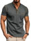 Ophestin Men's Henley Shirts Short Sleeve T Shirt Casual Fashion Shirt Buttons Tee Top Grey L