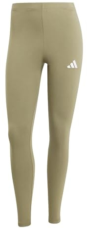 Adidas Damen Essentials 3-Stripes Cotton Leggings, Olive strata/White, M