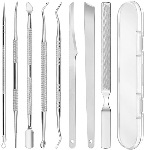 Ensemble de 8 Kit Pedicure, Ongle Incarné Kit en Acier Inoxydable avec Case Ensemble de Réparation de Pieds Professionnel pour Callosités dur Coupe Cors Peaux Dures et Mortes Nettoyage
