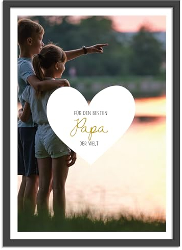 OWLBOOK® Vatertagsgeschenke für Papa Vatertags Geschenk Personalisierte Geschenke für Papa Fotogeschenke für Papas Geschenke zum Vatertag | Herz | Papier