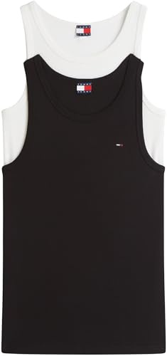 Tommy Jeans TJM XSLIM 2PCK Rib Tank EXT Other T-Shirts Men's, Multi (Ecru/Black), XL
