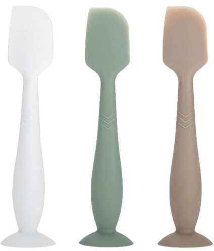 ROXANEPIG 3 Pack Baby Diaper Cream Spatula - Diaper Rash Cream Applicator for Butt Paste - Diaper Cream Brush for Newborns (White,Green,Brown)