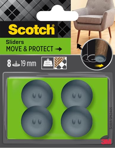 Scotch Move & Protect Gleiter SP62A05, selbsthaftend, grau, Ø 19 mm, 8/Packung – 100 kg