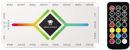 Jungle Leopard Prism4MAX-X3 RGB PC Lüfter 120MM 3er Pack Gehäuselüfter[Infinite Mirror][HDB]58.36CFM/1600RPM/26LEDs 5V3PIN ARGB und 12V4PIN PWM Lüfter (Weiß-HUB)