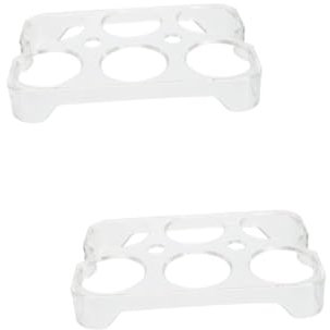 JEWEDECO 2pcs Refrigerator Egg Storage Container 6 Egg Holder Fridge Tray Case Storage Stand Durable Material