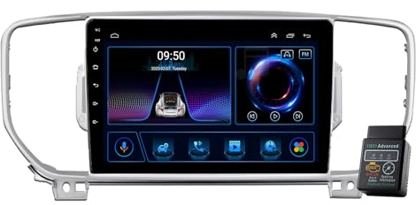 9 Android 13 Car Radio Für Kia Sportage 4 2016-2019 Autoradio USB Bluetooth 8 Core Autoradio DAB+Radio CarPlay Android Auto Navi Bluetooth DAB+Radio WiFi FM Radio (4GB RAM +64GB ROM)