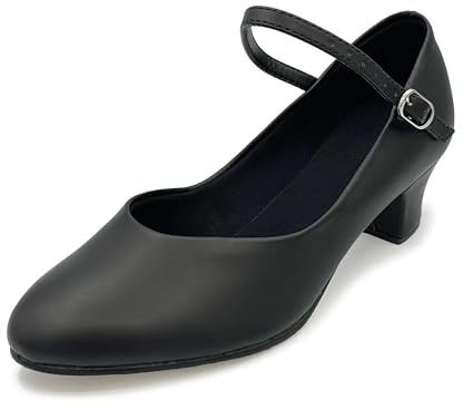 So Danca - Celine Character Shoes, 1.5 Heel, Leather Sole, Dance Shoes for Women, Ballroom, Salsa, Tango - Celine CH50 (Black, US Footwear Size System, Adult, Women, Numeric, Medium, 13)