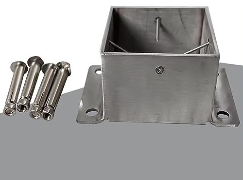 GZKDKZB Kit Base palo Recinzione in Acciaio Inox, 2x2 3x3 4x4 5x5 6x6 7x7 8x8 Pollici Staffa Quadrata imbullonata con Kit di Installazione per calcestruzzo/ringhiera del Ponte/pergolato/ca