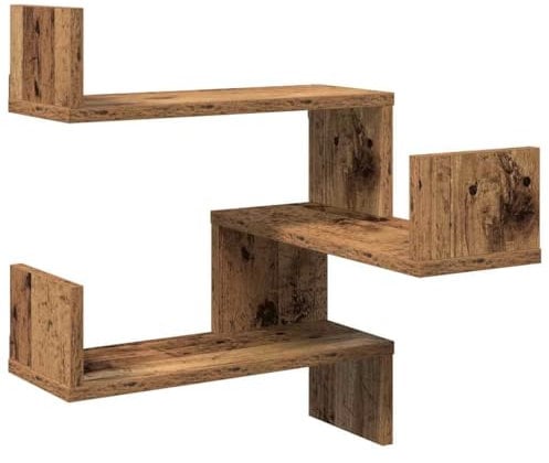 vidaXL Wand-Eckregal Altholz-Optik 40x40x49,5 cm Holzwerkstoff, Wandregal, Wandablage, Wandeckregal, Eckregal, Hängeregal, Schweberegal, Regal