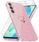Cover Compatibile con Samsung Galaxy A16 4G / 5G, con 3 Pezzi Vetro Temperato Pellicola Protettiva, Glitter e Antimpronta Custodia, Antigraffio e Morbido Caso - Rosa