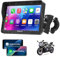 ESSGOO CarPlay para la mayoría de Las Motocicletas, con Soporte en U, inalámbrico CarPlay/Android Auto, Pantalla de 5 Impermeable, Audio Bluetooth, navegación GPS, Siri/G-oogle Asistente