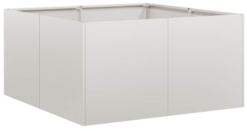vidaXL Jardinière 80x80x40 cm Acier Inoxydable, Pot de Fleurs, Support de Plantes, lit surélevé, Support de jardinière, bac à Plantes