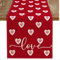 TELAIN Tischläufer Aus Hochwertigem Polyester, 72x13 Zoll, Mit Romantischem Design Für Valentinstag Und Festliche Tischdeko, Schützt Vor Kratzern Und Flecken