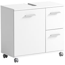 Schildmeyer Palermo Waschbeckenunterschrank 158814, Mattweiß, 65,1 x 32,0 x 60,0 cm