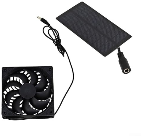 2W 4V Solar Abluftventilator Outdoor Camping Solar Ventilator IP65 Wasserdicht Geschwindigkeit 3000 U/min für Häuser, Wohnmobile, Gewächshäuser, Scheunen und Haustierhäuser