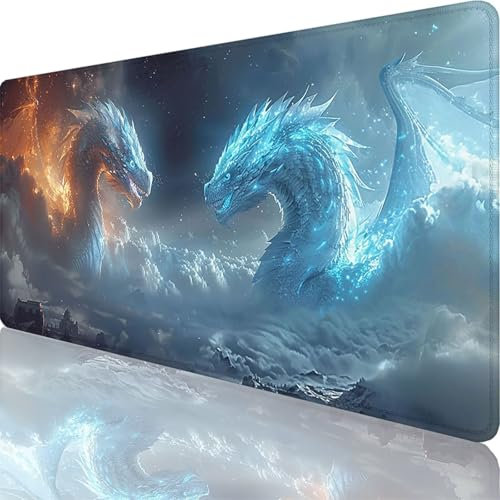 Tapis de Souris Gamer 1500x800x3 mm, Grand Tapis de Souris Gris, Dessin Animé Mouse Pad Imperméable et Antidérapant, Multifonction Grand Sous Main Bureau pour Clavier et Souris, Gamer Decoration 33-1i