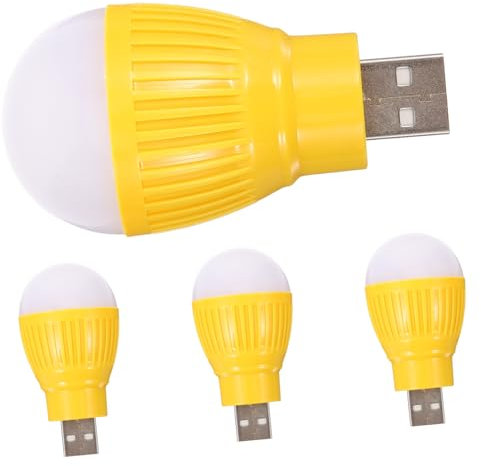 SHINEOFI 4Pcs USB LED Mini Night Light Bulbs Portable Emergency Lighting for Home Office Travel Compact Design Long Lifespan Warm Glow for Car Camping Use