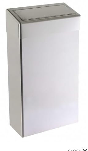 DSTOCK60 - Poubelle 30 l Métal Blanc avec Couvercle Push à Fermeture Automatique Compatible C&C CP-30