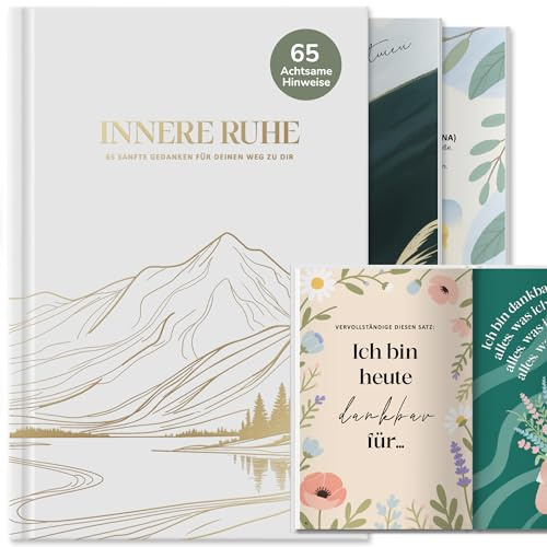 BIROYAL 5 Minuten Peace mit 65 Impulse - 5 Minuten Tagebuch für Erwachsene - Dankbarkeitstagebuch Erwachsene - Achtsamkeitstagebuch für Manifestieren & Selbstliebe - Inspirationsbuch