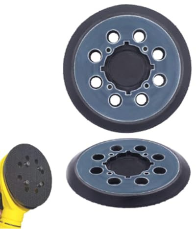 2 Pezzi Platorello Da 125mm (5 Pollici) Con 8 Fori Per Levigatrice Orbitale DeWalt – Compatibile Con DWE6421, DWE6423, DCW210B E Altri Modelli – Patino Abrasivo Con Sistema Hook E Loop