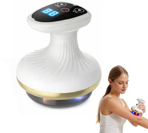 4-in-1 Elektrischer GuaSha Massager, Massagegerät gegen Cellulite mit 9 Stufen & 9 Heizstufen, Vakuum-Saugmassagegerät für Straffere Haut, Bessere Durchblutung, Muskelentspannung