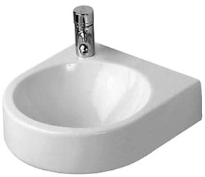 Duravit Architec Handwaschbecken, 360x380mm, ohne Überlauf, 1 Hahnloch vorgestochen links, 0766350000