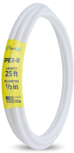 SharkBite U860W25, White PEX-B Pipe-Potable Water, 1/2 Inch, 25 Ft
