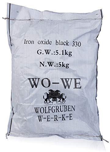 WO-WE Pigment oxyde de fer W120 Colorant pour béton, ciment, enduit - Noir 5Kg