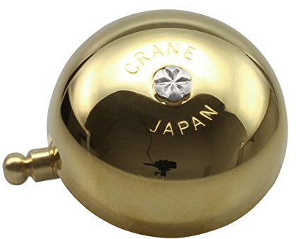 CRANE Bell Co. Unisex – Erwachsene Fahrradklingel Karen W Steel Band Mount, Gold