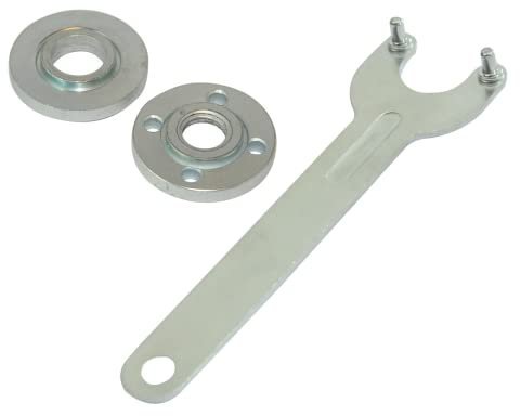 Dapetz ® Universal Angle Grinder Spanner 19-30mm Wrench Metal Lock Nut Wrench Flange Spanner Angle Grinder 2 Pin Spanner with 1 Pair Angle Grinder Flange for Tool for Use with Most M14 Angle Grinders