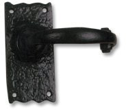 Black Antique Door Handles Small Lever Latch Plain
