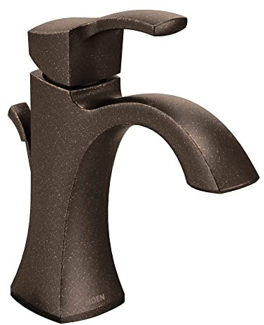 Moen Voss 6903ORB - Grifo de baño de arco alto de bronce aceitado con montaje de drenaje para fregadero de un solo agujero, 6903ORB