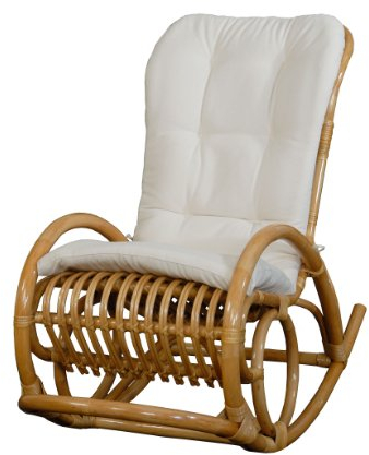 korb.outlet Schaukelstuhl Relax mit Polster, Farbe Honig DE