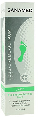 Sanamed Fuß-Creme-Schaum Jade Fußschaum für anspruchsvolle Haut, mit 5% Urea, 150ml, 150 ml
