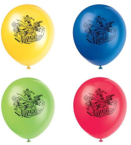 Justice League Assorted Color Latex Balloons (30cm) Pack of 8 - Perfect for Themed Parties and Celebrations