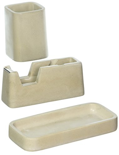 Areaware MPCDS2 Schreibtisch-Set aus Beton, grau, One Size