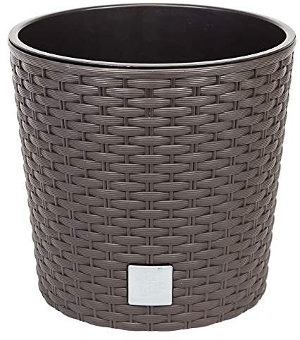 Maceta redonda 8,7 litros Rato con cubilete para plantar en color mocca 25 x 25 x 22,4 cm
