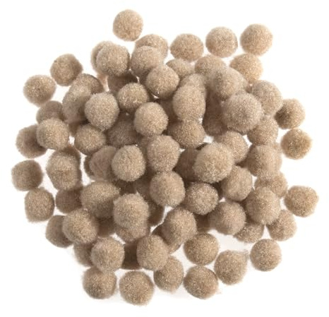 Impex Pompons, 7 mm, ca. 100 Stück, Beige