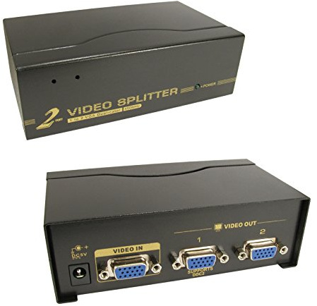 SVGA VGA 2 Port Splitter from 1 PC/Device to 2 Monitors/Display 450MHz