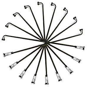 Unbekannt 37 Stück Speichen 250mm Spokes schwarz VERZINKT 2mm inkl. Messing Speichennippel